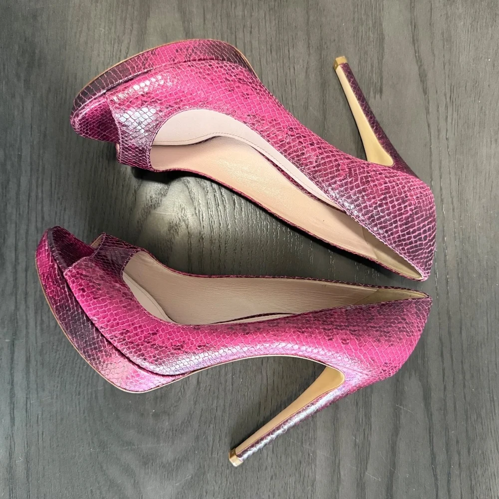 Miu Miu Prada Snakeskin Open-toe Pumps Platforms‎ Size 11 B
